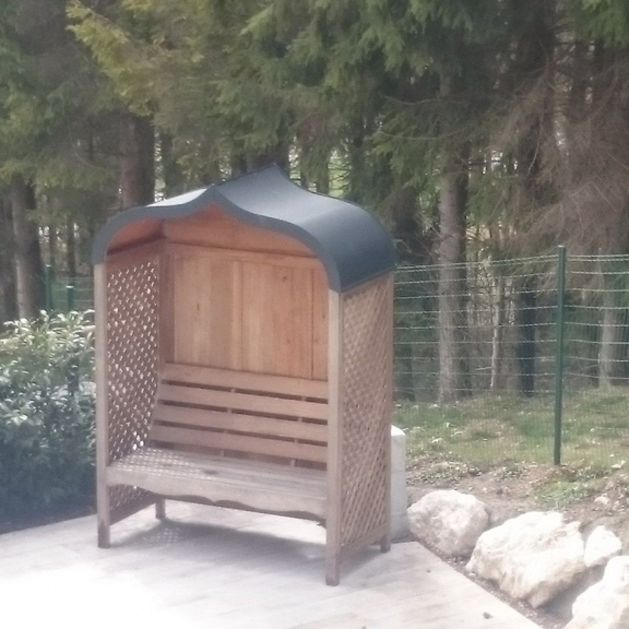 Strandkorb Überdachung Prefalz Stucko Anthrazit